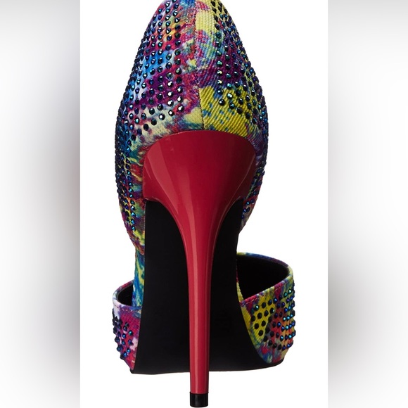 Qupid Women's close toe multicolored rhinestone Dress Pump/heel BRAND NEW! - Picture 10 of 14